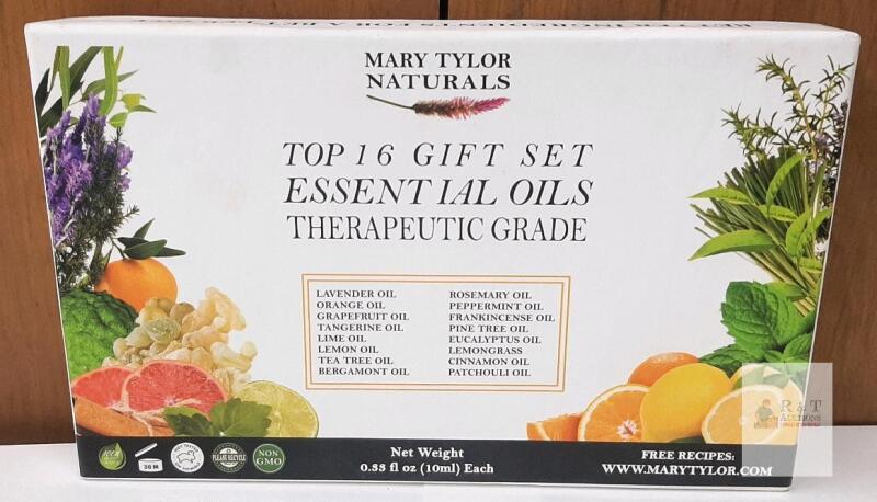 EXP 10/24 NEW Mary Tylor Naturals Top 16 Essential Oils Therapeutic Grade Gift Set, 0.33 fl oz Each, Non-GMO
