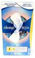 new Always Infinity FlexFoam Size 1 Regular Flow Pads, Unscented, 36 Count, Up to 12hr Protection