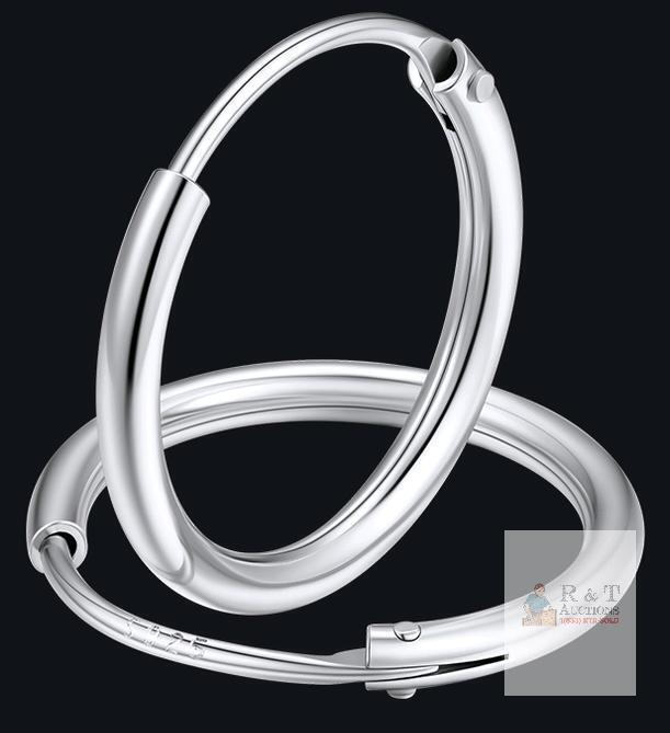 New FaithHeart 925 Sterling Silver Classic Hollow Hoop Earrings
