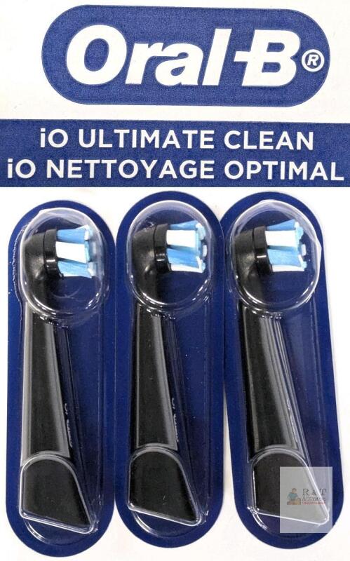 NEW Oral-B iO Ultimate Clean Electric Toothbrush Replacement Brush Heads Black 3-Pack Compatible with iO Series