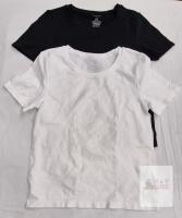 NEW Tahari Women's Large Stretch T-Shirts Bundle &ndash; Black & White, Nylon/Spandex, Style 2914463