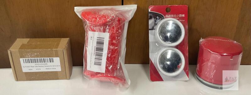 Toyota Camry 2013-2014 Backup Camera, Motorcycle Grips, Blind Spot Mirrors, Oil Filter Lot