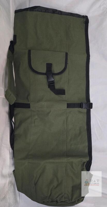 NEW Green Soft Rifle Case ~35.5" Heavy-Duty Nylon, Zipper & Buckle Closures, Shoulder Strap, 2 Compartments
