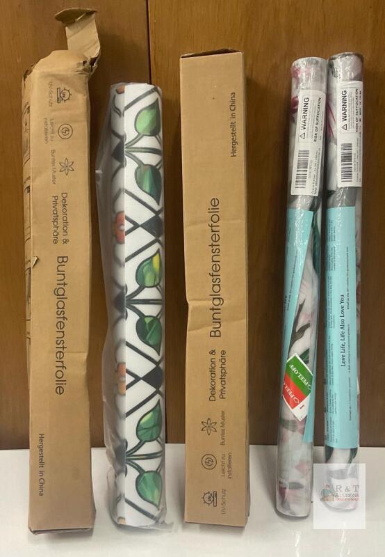 Stained Glass Privacy Window Films, Coavas & TF-1018, 45x200cm & 43x100cm, Static Cling, New