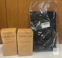 Trekology ALUFT Inflatable Travel Neck Pillows (2) & Wanhhu Black Large Pillow, New in Box