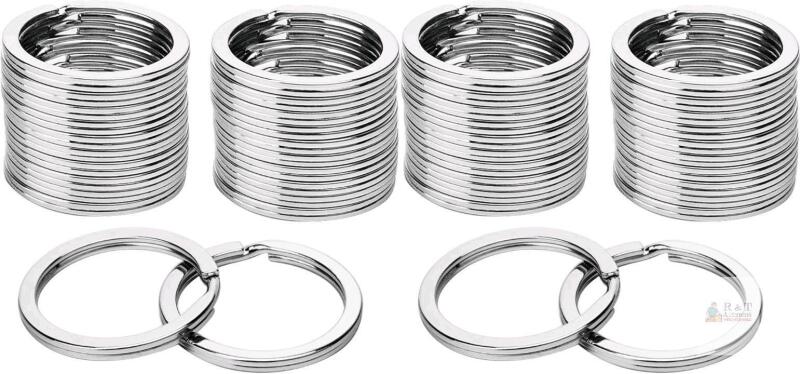 80pcs New 1.5" Flat Key Rings, Metal Round Split Key Rings for Home Car Keys, Key Rings for Crafts,