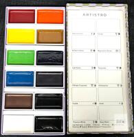 New ARTISTRO For Pros Travel Watercolor Paint Set 12 Colors