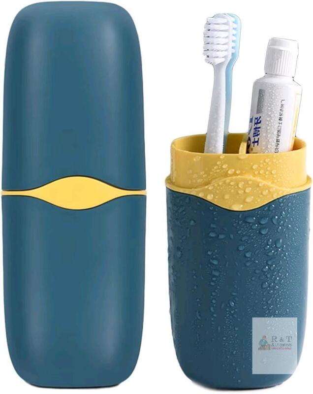 3 New Detachable Travel Toothbrush Holder, Portable Toothbrush Case 3 in 1 Toothpaste Travel Case Holder Plastic Toothbrush Container Toothbrush Storage Box for Travel,Business,Camping, Daily Uses (Blue)