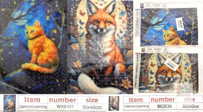 2 New 30cm &times; 40cm Diamond Painting Kits