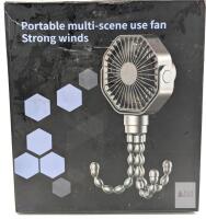 NEW Lerat M331 Portable USB Stroller Fan, Blue, Flexible Tripod, 3 Speeds, Rechargeable Battery