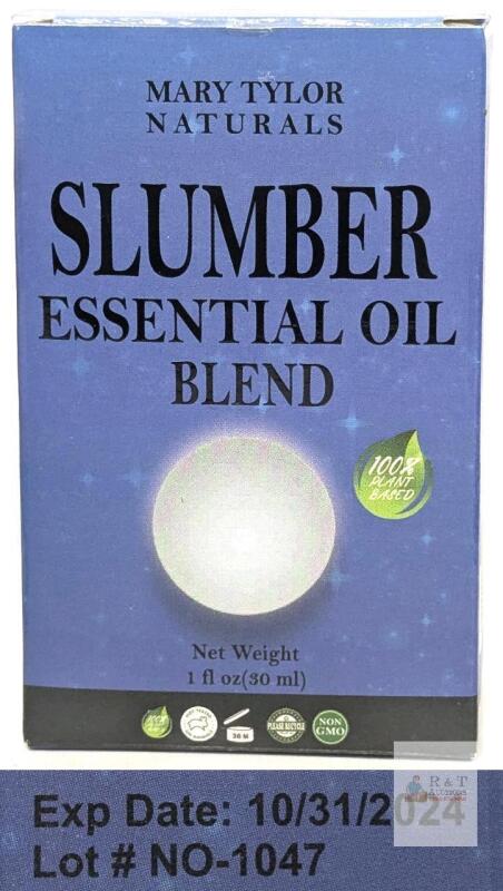 EXP 10/24 Mary Tylor Naturals Slumber Essential Oil Blend 1 fl oz, 100% Plant-Based, Non-GMO, NO-1047