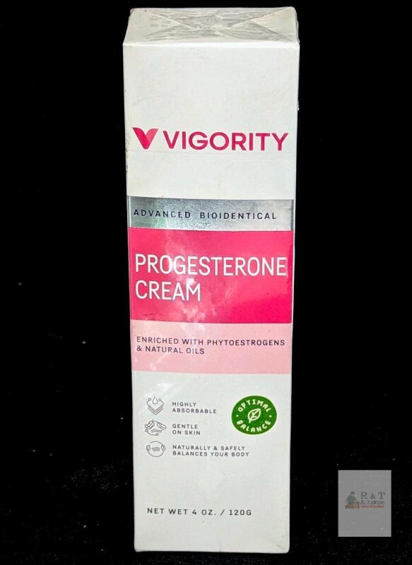 EXP 2028 NEW Vigority Progesterone Cream Advanced Bioidentical, 4 oz (120 g), Lot EM4442250403, Exp 2028