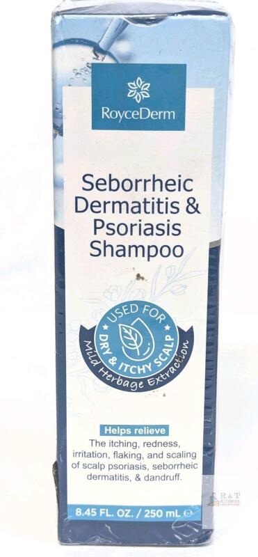 NEW RoyceDerm Seborrheic Dermatitis & Psoriasis Shampoo, 8.45 fl oz/250mL, Pyrithione Zinc, Exp 2027