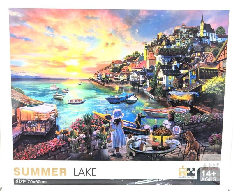 NEW Kanglejia Summer Lake 1000 Piece Jigsaw Puzzle, 27.56 x 19.69 in (70x50cm), Ages 14+