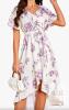 New sz Small Women's VIDUSSA Summer Midi Dress - Casual Boho Floral Flutter Sleeve V Neck Ruffle High Low Hem A-Line Flowy Long Sundress