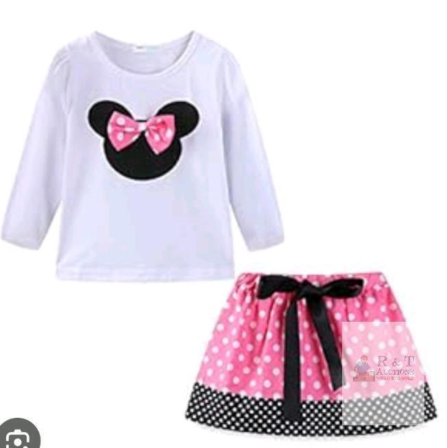 New sz 110 (3-4T) Mud Kingdom Kid's Cute Top & Skirt Set