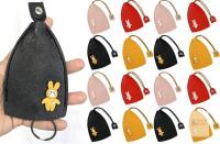 NEW Bulk Lot Bunny Keychain Coin Purses, PU Leather, 4 Colors, 5.5"x4", Snap Closure, 8+ Units