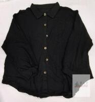 NEW Black Long Sleeve Button-Up Shirt 2XL, Polyester/Elastane, Made in China, Waffle Texture, 127