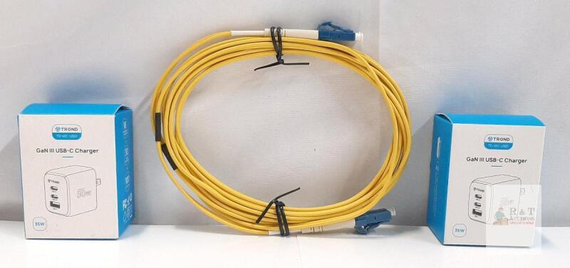 NEW TROND 35W GaN III USB-C Charger TD-WC-US01 & Monoprice 3m LC/LC Single-Mode Fiber Cable