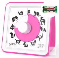 New TWENTY5 SEVEN Countdown Timer 3 inch; 60 Minute 1 Hour Visual Timer - Classroom Teaching Tool Office Meeting, Countdown Clock for Kids Exam Time Management - Pink