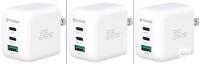 3 NEW TROND TD-WC-US01 35W GaN III USB-C Fast Charger, 2x USB-C, 1x USB-A, US Plug