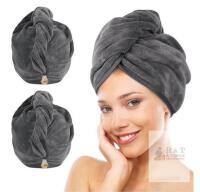 3 New KinHwa Microfibre Hair Towels Wrap Super Absorbent 12x28 in Large Dry Hair Turban for Women