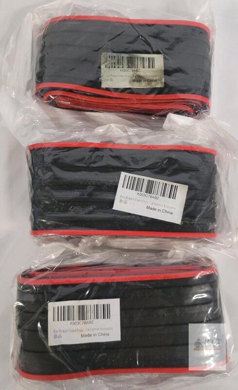 NEW Universal Rear Bumper Guard Protector, Black with Red Edge, Rubber, 35-40",