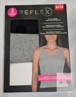 NEW Reflex 3-Pack Women's Ribbed Seamless Tank Tops, Medium, Multi-Color, Soft Moisture-Wicking