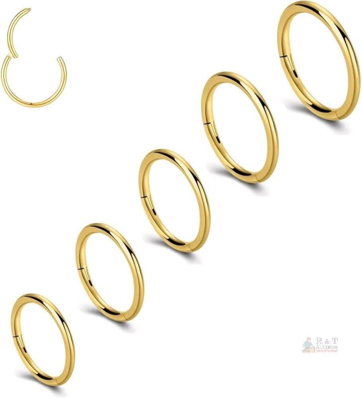 New 5Pcs Hoop Nose Rings 20G 18G 16G Stainless Steel Piercing Ring for Nose Septum Cartilage Helix Tragus Conch Rook Daith Lobe for Women Men<br/>