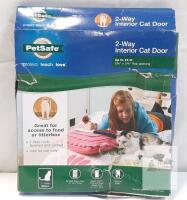NEW PetSafe 2-Way Interior Cat Door, Up to 15 lb, 5.75"x5.75" Flap, White, 1-2" Door Compatibility
