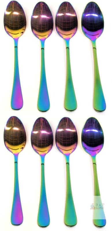 NEW Berglander Rainbow Dinner Spoon Set, Stainless Steel, 4-Pack, 8.5", Model BL88WSC.DS4, X002PZLGVV