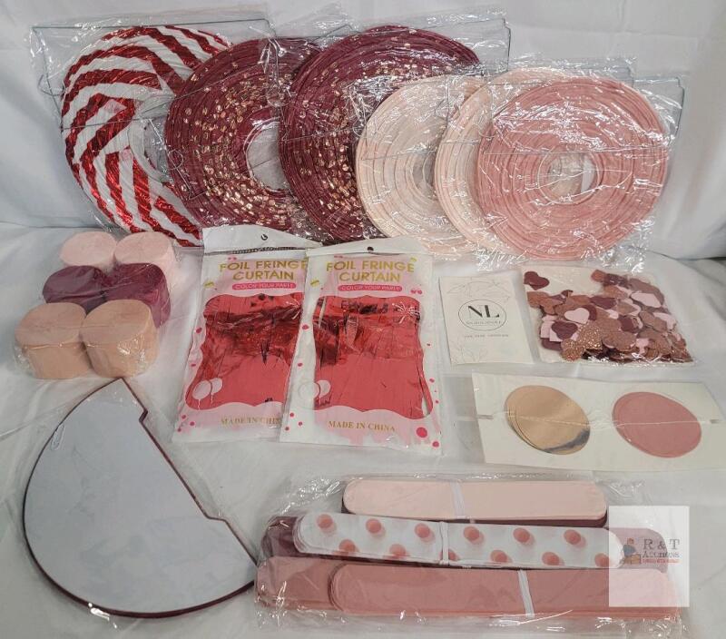 NEW Party Decoration Kit, 6 Lanterns, Streamers, Foil Curtains, Confetti ETC