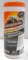 NEW Armor All Matte Finish Protectant Wipes, 25 Count, 7"x8", Automotive UV & Aging Protection