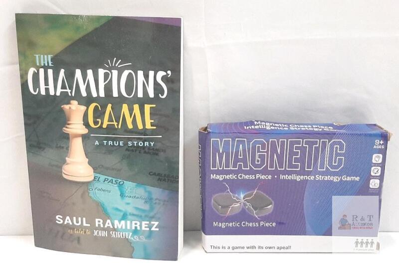 NEW Book & Magnetic Chess Game Combo &ndash; The Champions' Game (2017) + Magnetic Strategy Set (NO.8809)