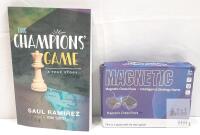 NEW Book & Magnetic Chess Game Combo &ndash; The Champions' Game (2017) + Magnetic Strategy Set (NO.8809)