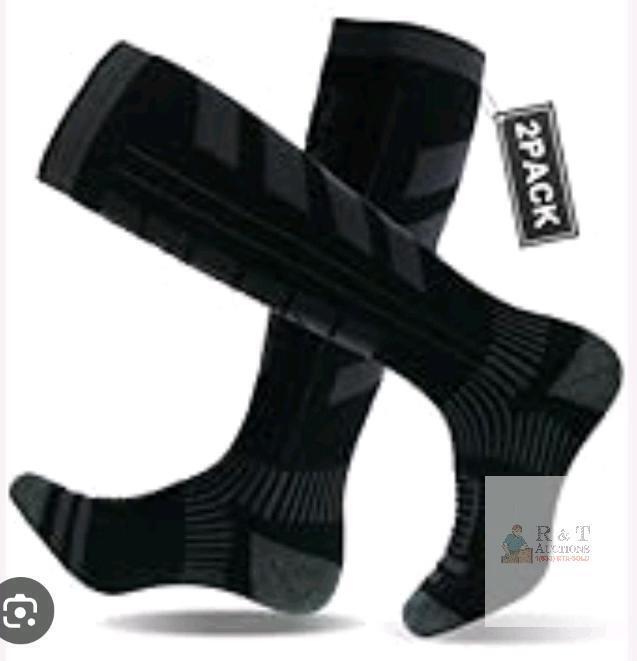 2 New Pairs sz Medium (6.5-8.5) Sanyiyiba Men's Merino Wool Snow Sports Socks