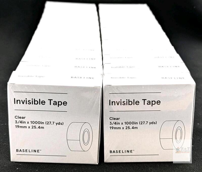 Two (2) Packs New Baseline Invisible Tape Rolls , &frac34;"&times;1000"