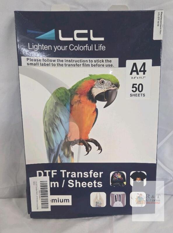 50 New LCL DTF Transfer Sheets. A4,