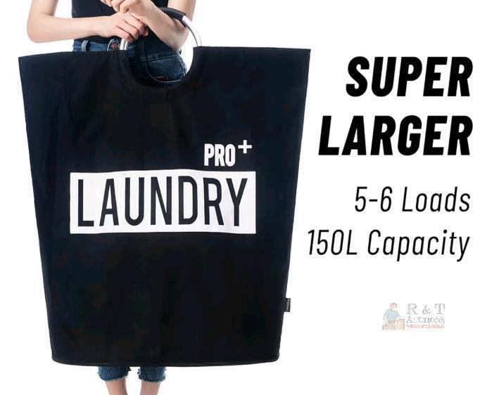 New Caroeas Super Large 150L Laundry Basket Pro, Waterproof Laundry Hamper, Collapsible Laundry Basket Easy Storage, Clothes Hamper Stands Up Well, Laundry Bag with Padded Handles