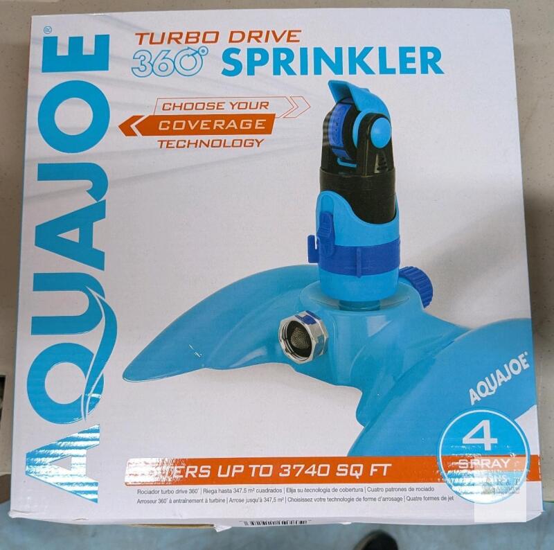 New Aquajoe Turbo Drive 360 Sprinkler.
