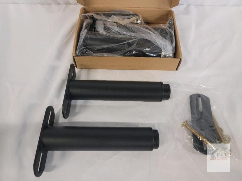 Floating Shelf Brackets Set of 4, Heavy Duty Steel, Black Powder-Coated, Mounting Hardware Included