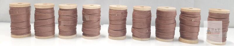NEW Vintage STYLE Wooden Spools with Brown Cotton Thread, Set of 10, 3x2 in, Craft or Decorative