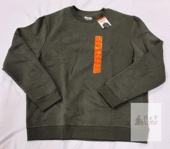 NEW Bench Men&rsquo;s XXL Crewneck Sweatshirt Olive Green, Cotton Blend, Regular Fit, New with Tags