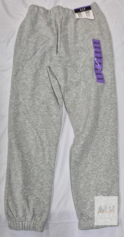 NEW GAP Heather Gray Sweatpants Joggers XS/TP, Elastic Waist & Cuffs, Side Pockets