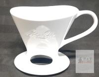 NEW Melitta 1x2 Porcelain Pour-Over Coffee Dripper, White, Embossed Logo, #2 Filter Compatible