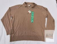 NEW LOFT XL Polo Collar Pullover Sweater, Cotton Blend, Taupe, Long Sleeve, New w/ Tags