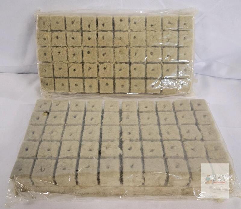 NEW Rockwool Starter Plugs 1.5" Cubes, 2 Sheets, 144 Plugs Total, Hydroponic Seed Starter Cubes