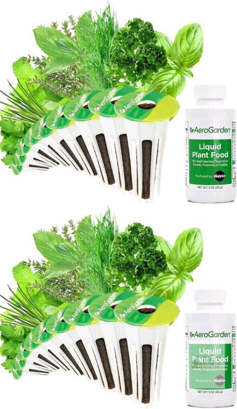 2 New AeroGarden Gourmet Herb Seed Pod Kits - Herb Seeds for AeroGarden Indoor Garden, 9-Pods Per Box