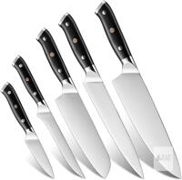 New in box Kitajun Smart Kitchen Knife Set, 5Cr15MoV Steel, ABS Handles, Black/White, X003YTCQX9