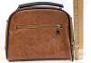 Brown Faux Leather Shoulder/Crossbody Bag, Top Handle, Gold-tone Hardware, 9"x8"x4", Multi-Pocket - 2